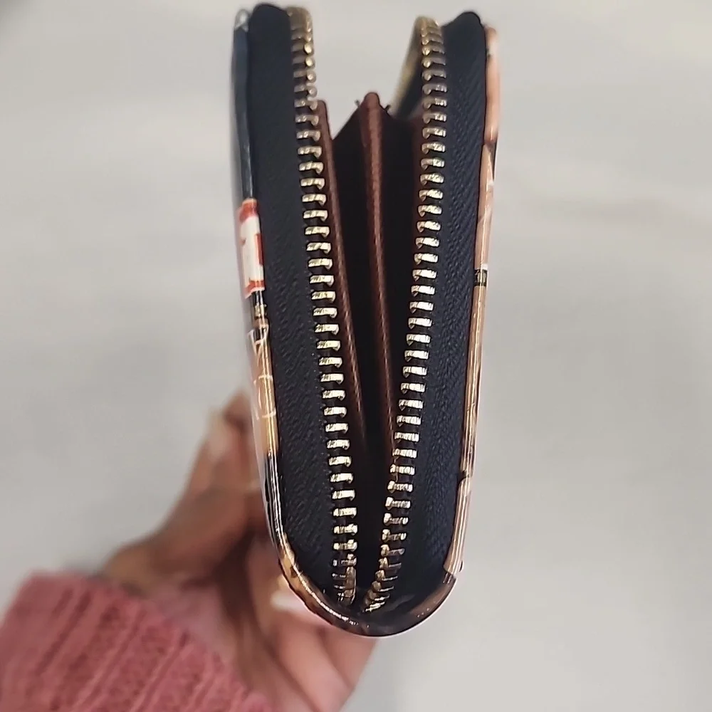 Barack & Michelle Obama Magazine Cover Wallet Glossy Zip Clutch Fashion Wallet
